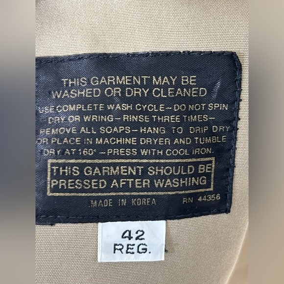 Vintage Clipper Mist All Weather Trench Coat Mens 42 Reg Removable Interior Tan - Picture 9 of 10